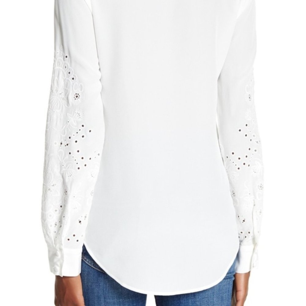 Veronica Beard Barth Eyelet Blouse Size 6 - Picture 2 of 7